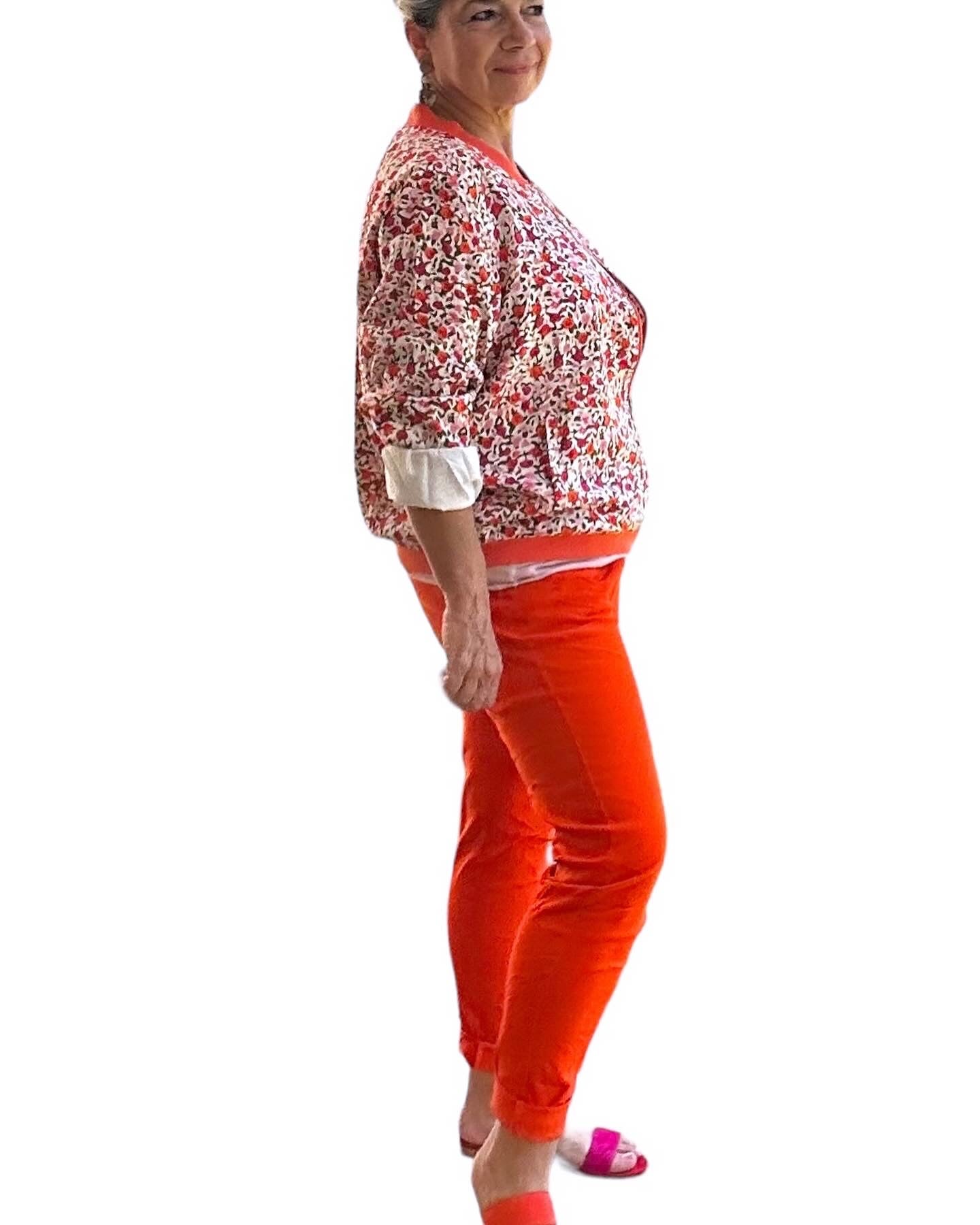 Bright coral crush Italian magic pants