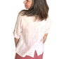 Soft pink serenity button back linen top