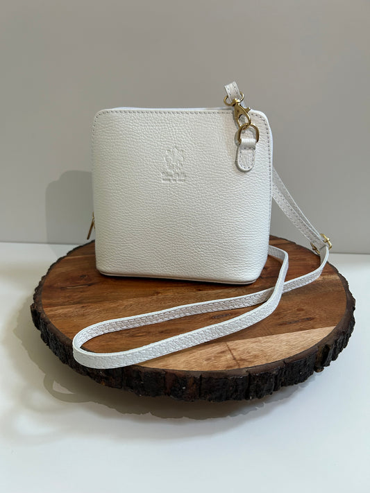 White Marbella leather bag