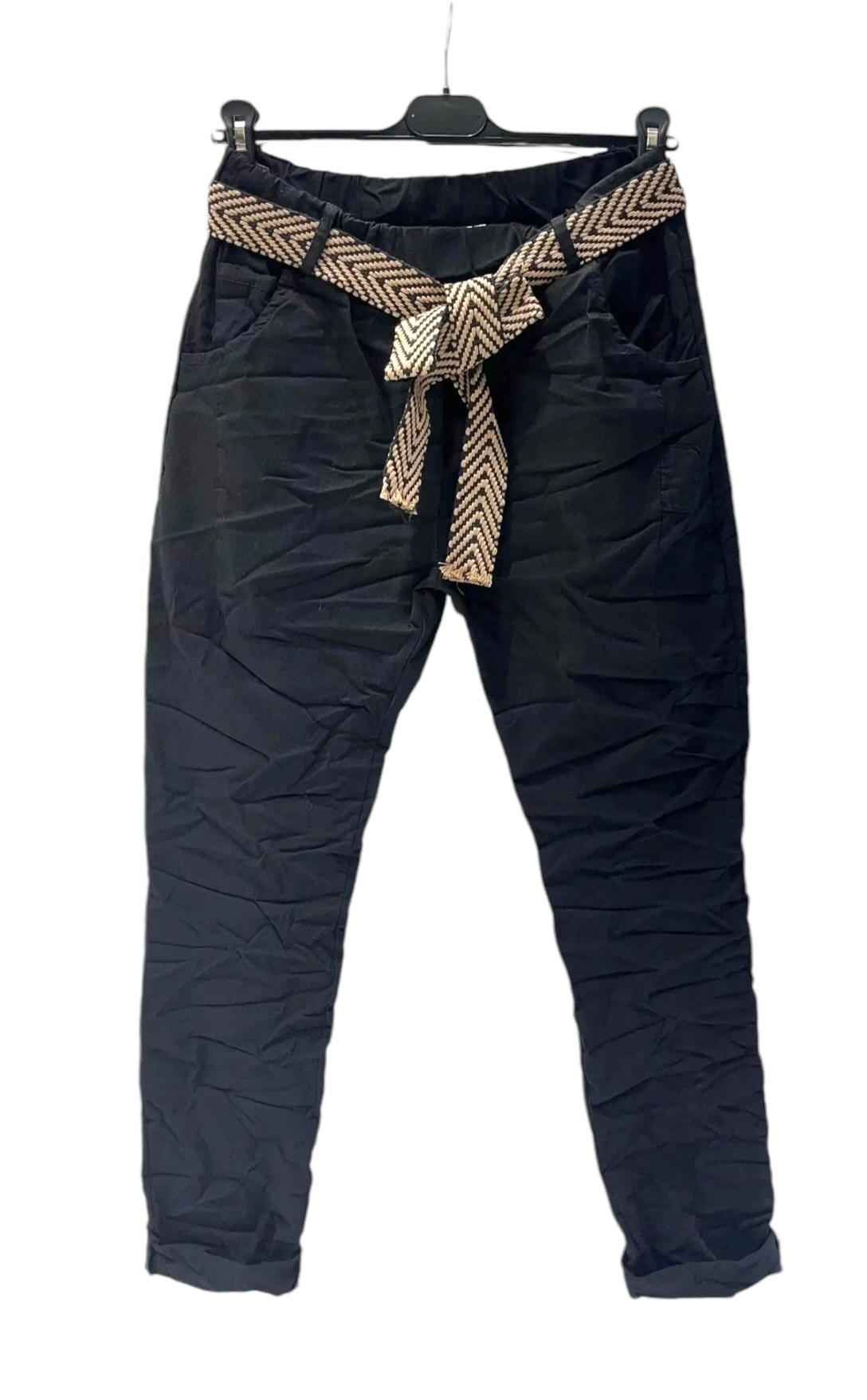 Solid black Italian Magic pants