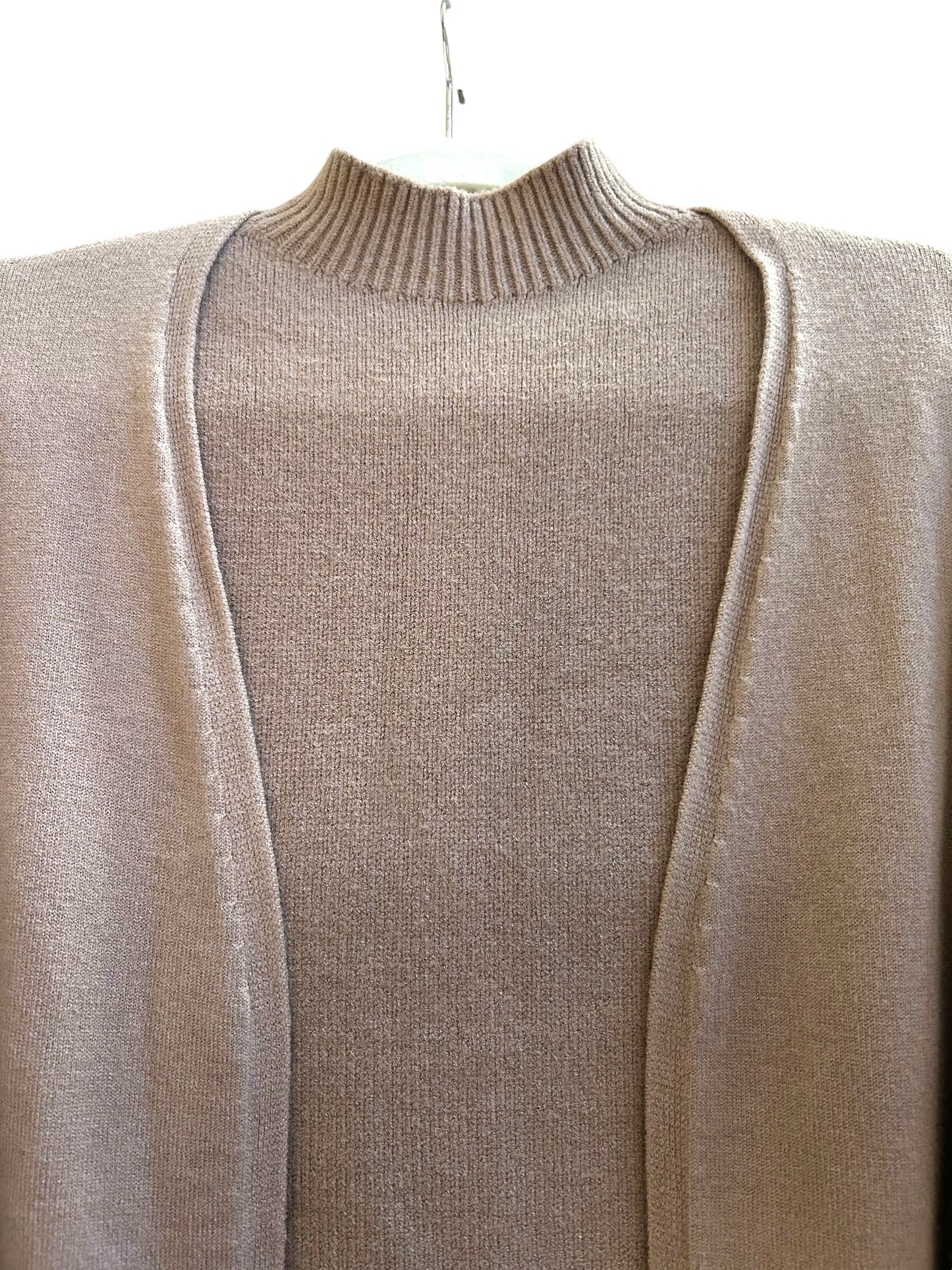 Maxine taupe high neck sleeveless sweater