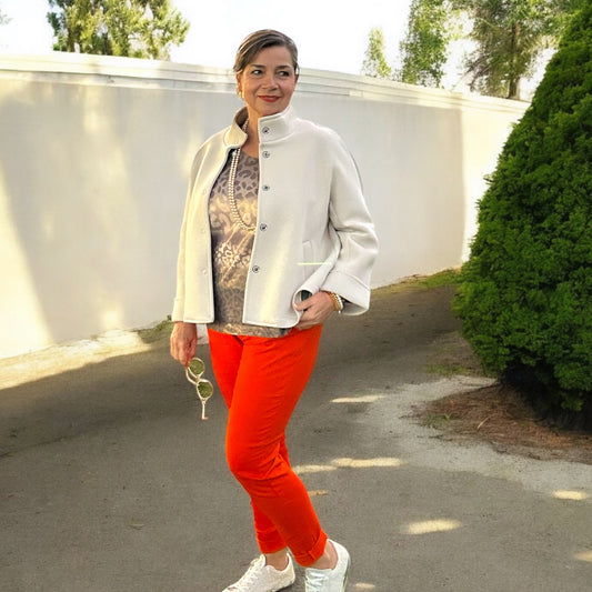 Bright coral crush Italian magic pants