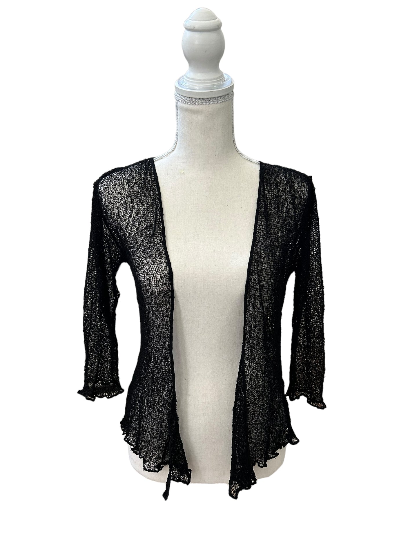 Delicate black mesh shrug