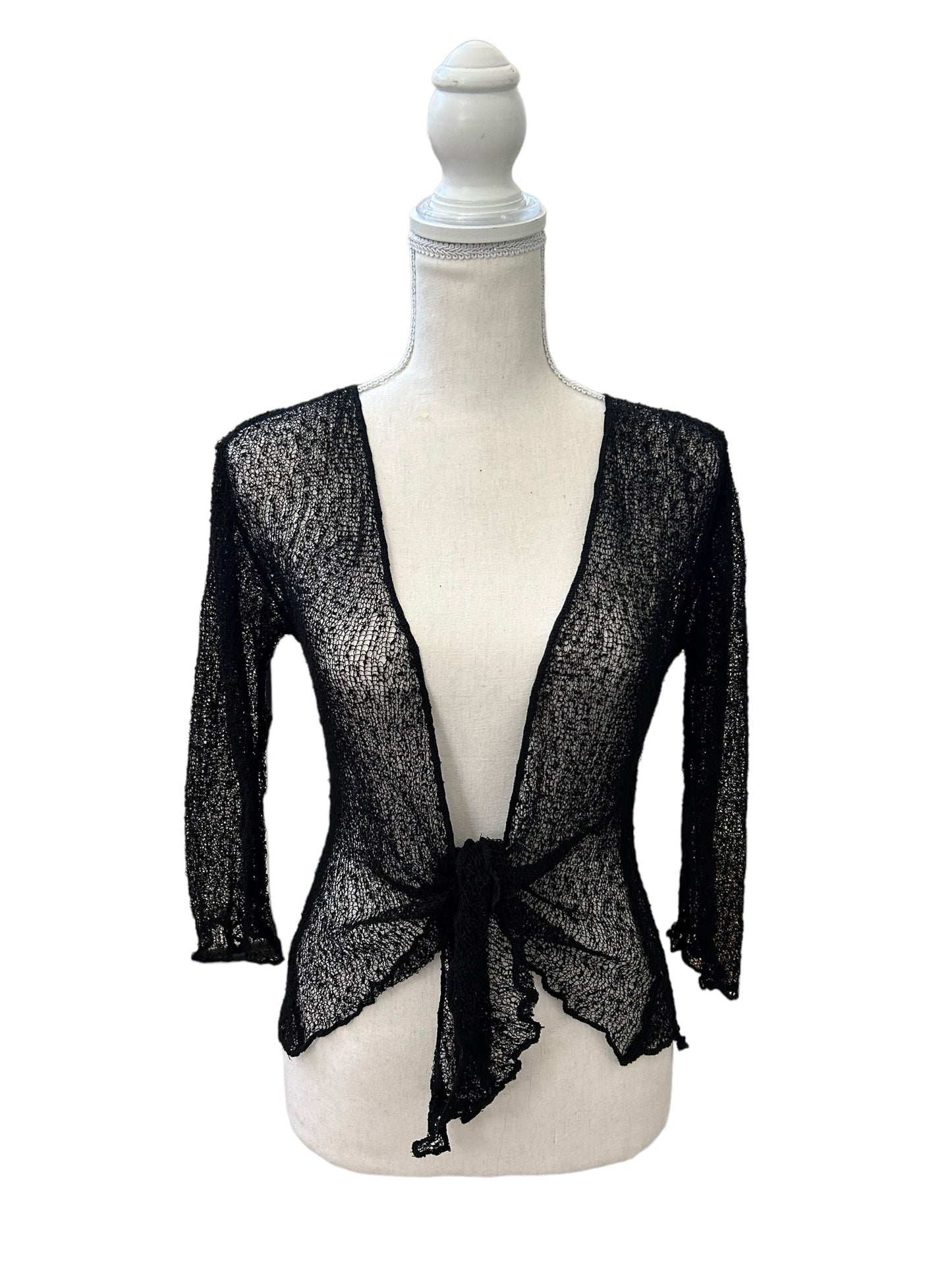 Delicate black mesh shrug