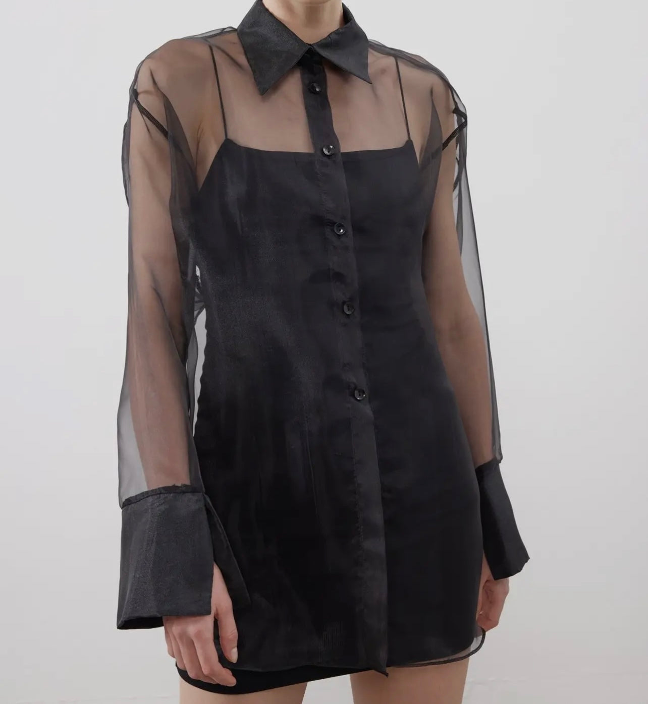 Oversized organza shirt