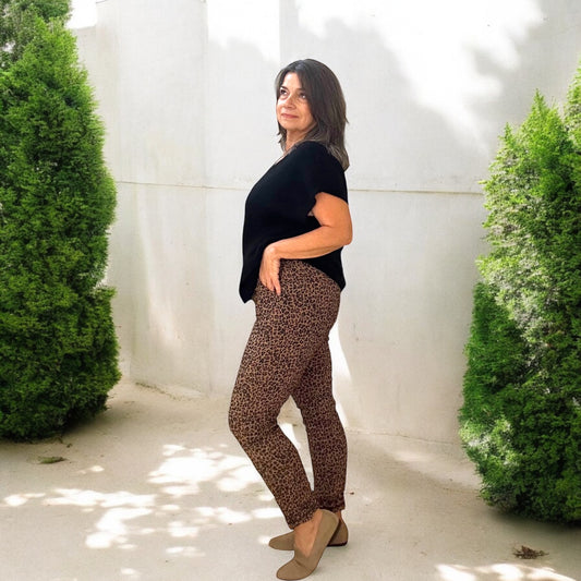 Chic Animal print Italian Magic pants