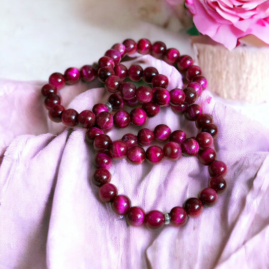 Pink tiger eye bracelet