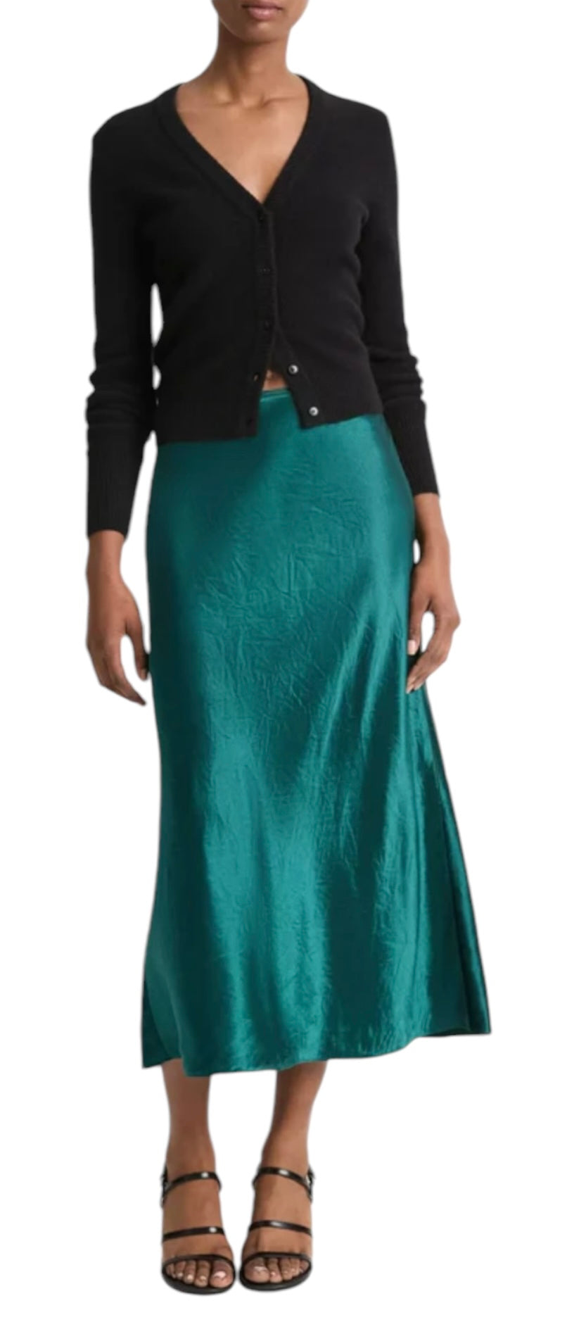 Anastasia midi satin skirt