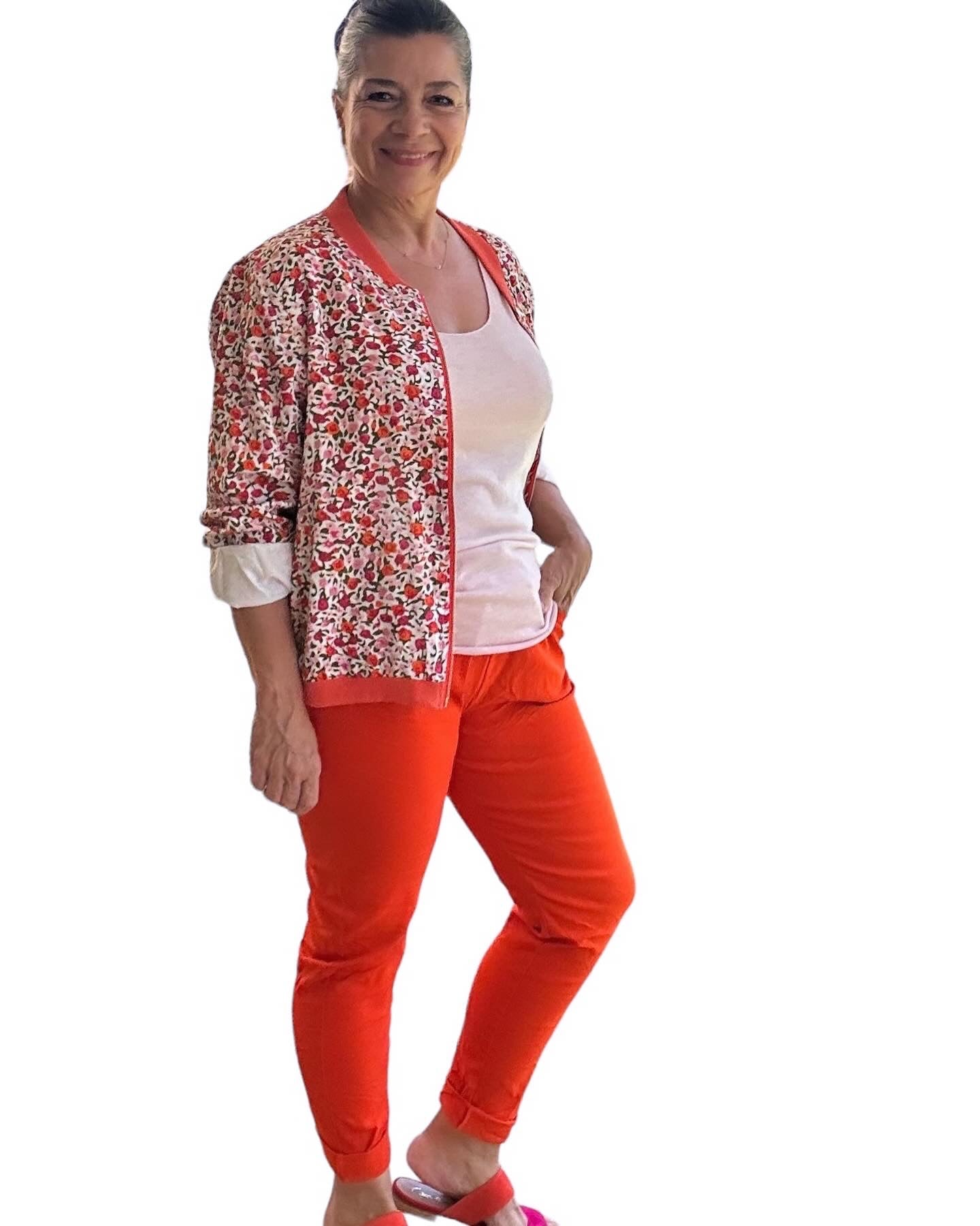 Bright coral crush Italian magic pants