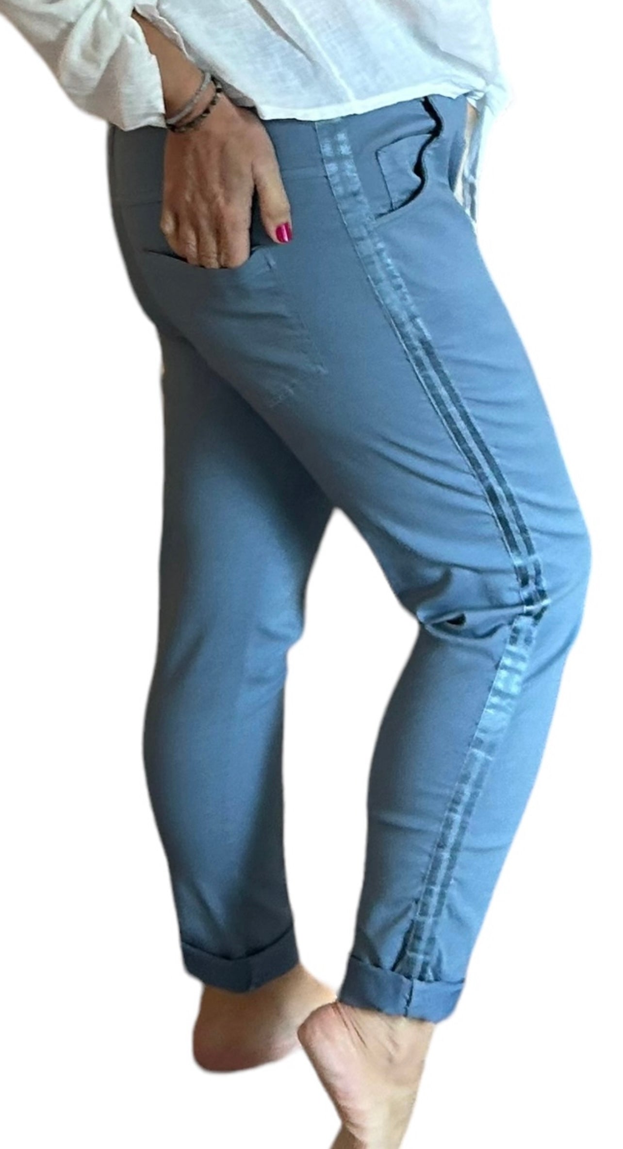 Denim blue Italian pants