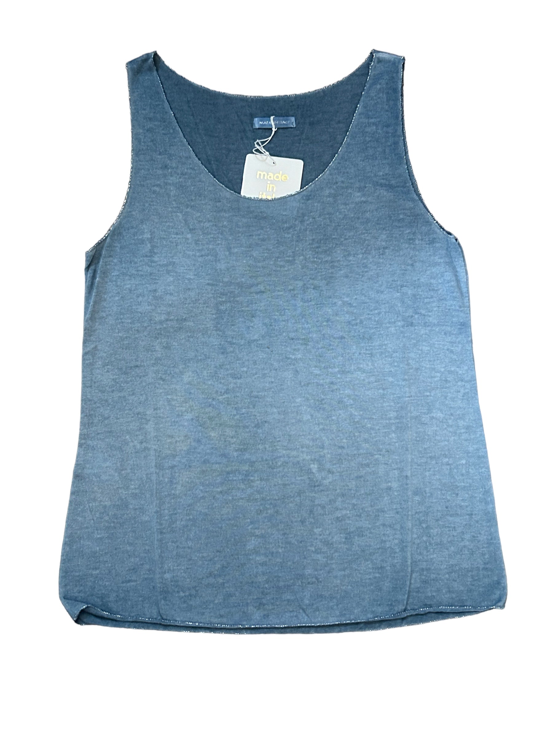 Summer tank top with silver accent