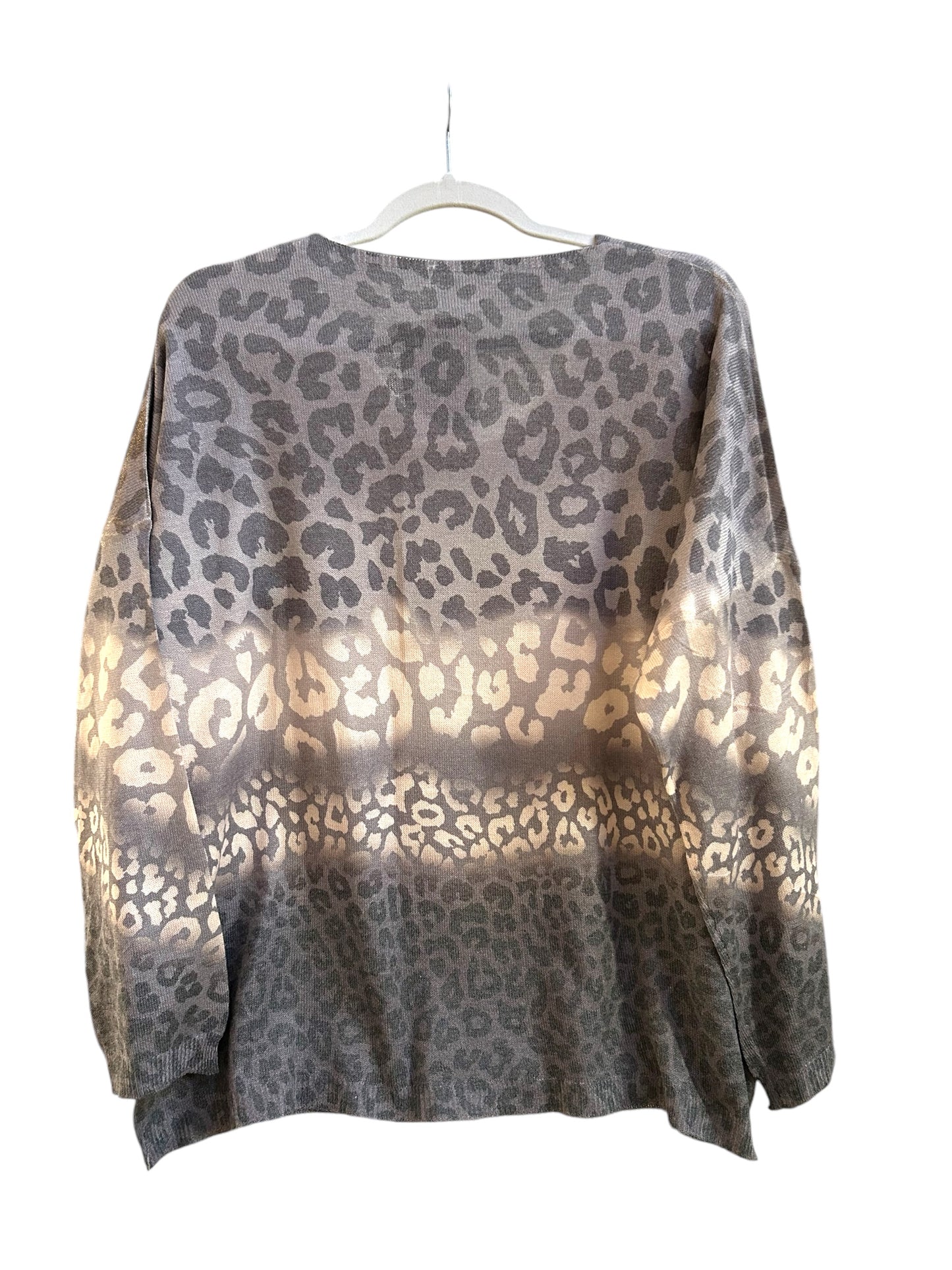 Lightweight shimmering animal print sweater