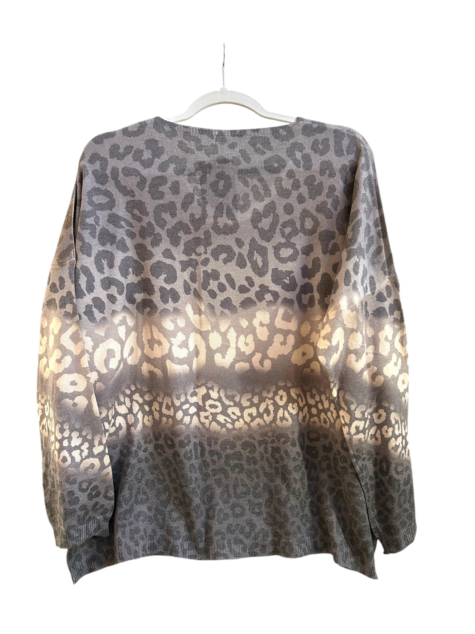 Lightweight shimmering animal print sweater