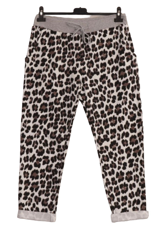 Leopard print cotton pants