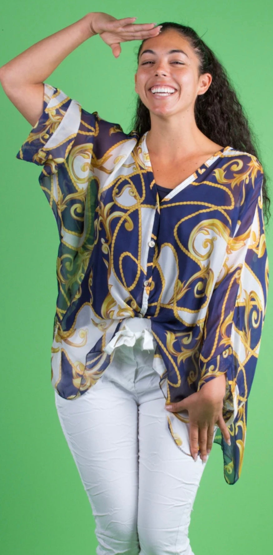 Angelo baroque silk blouse