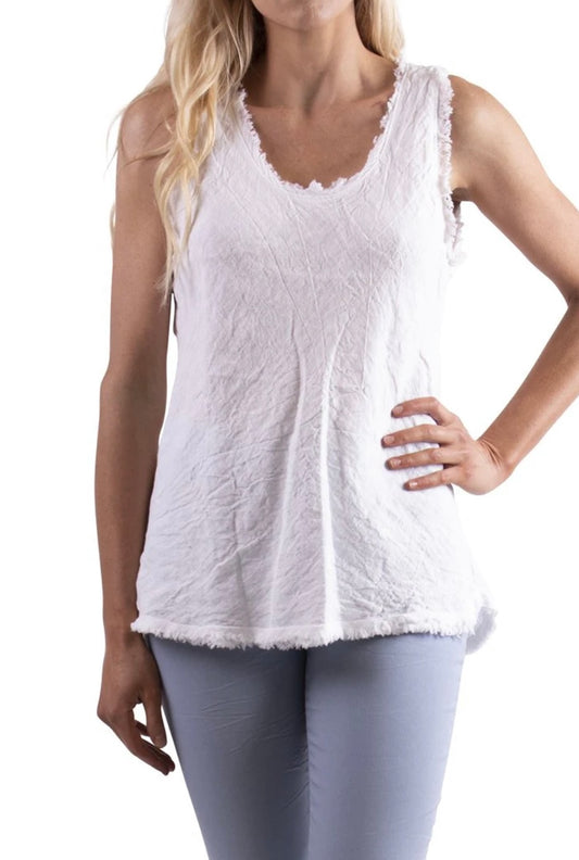 White Nova linen tank top