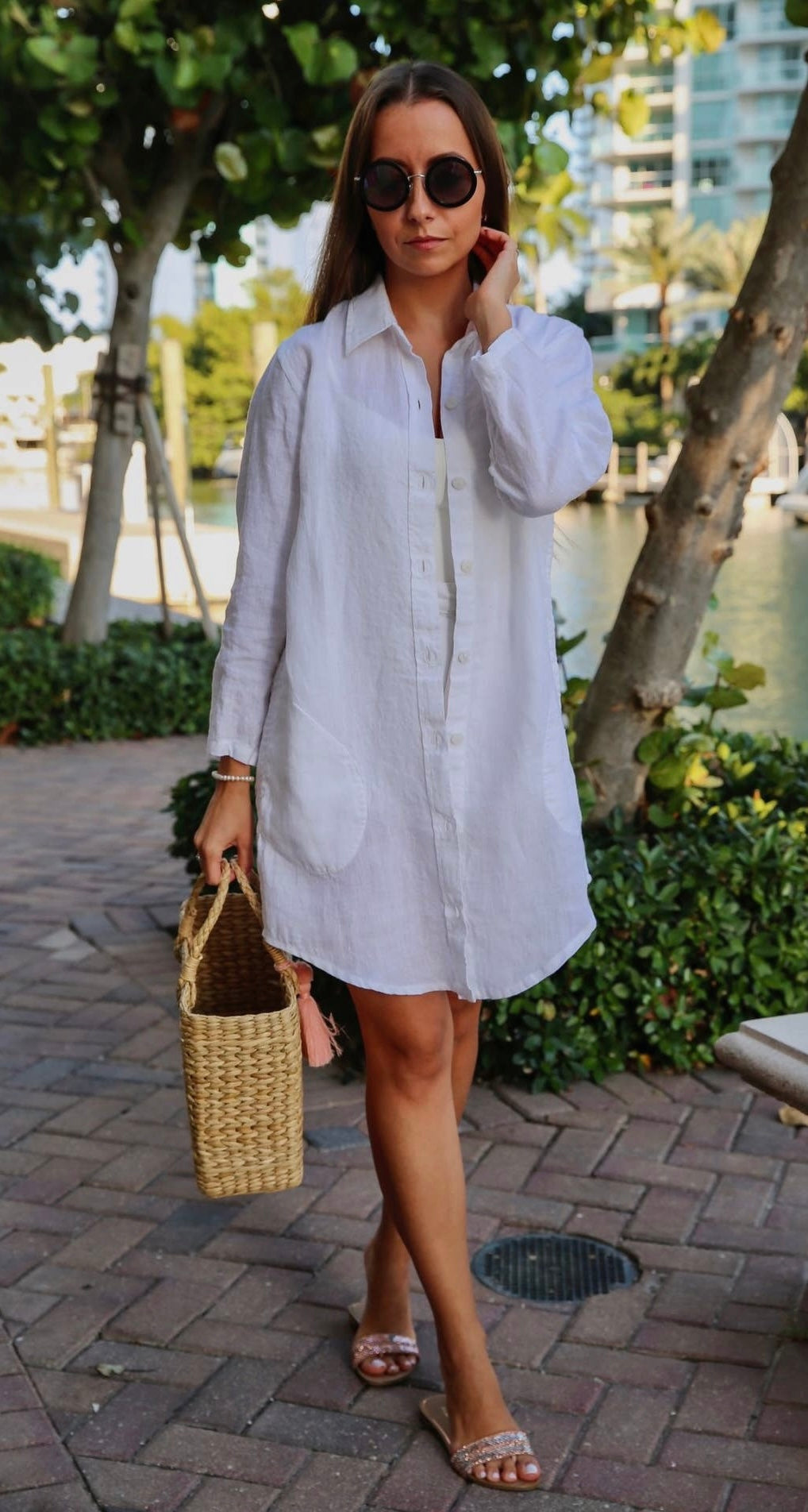 Linen button up tunic / dress