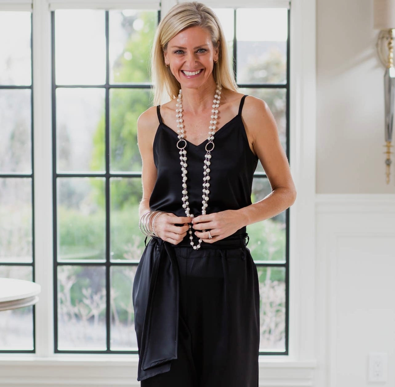 Black cami linen tank