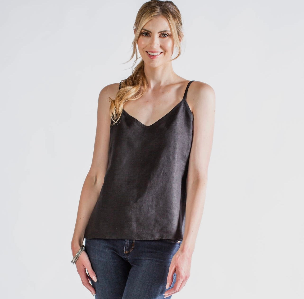 Black cami linen tank